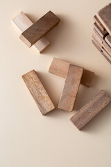Wooden Blocks on Neutral Background for Creative Projects