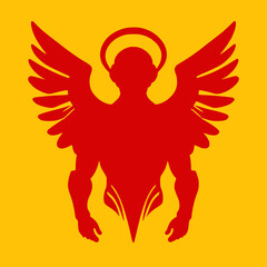 illustration of a evil with a red wings