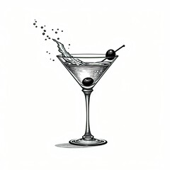 martini glass with cherry
