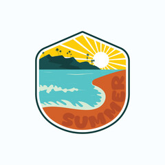 summer vibe logo vector image