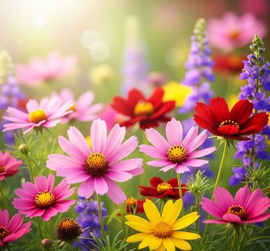 Fototapeta pink flowers background