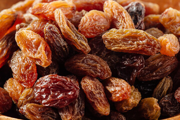 A Close-Up View of Assorted Dried Raisins in Natural Light