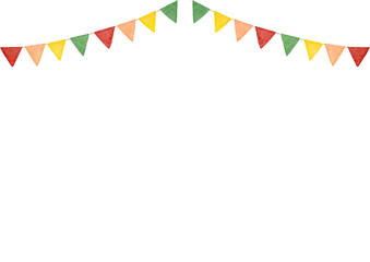 水彩で描いたカラフルなガーランドイラスト