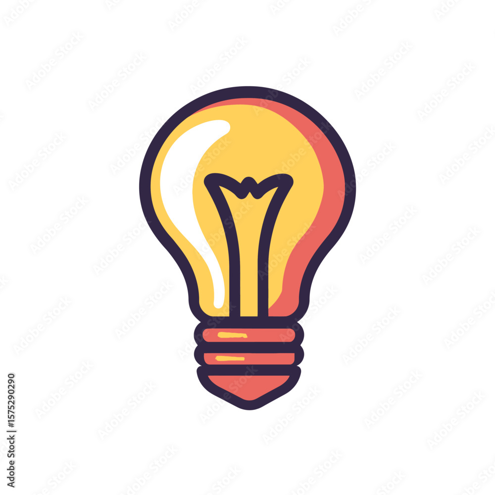 Poster isolated of glowing lightbulb icon with transparent background design