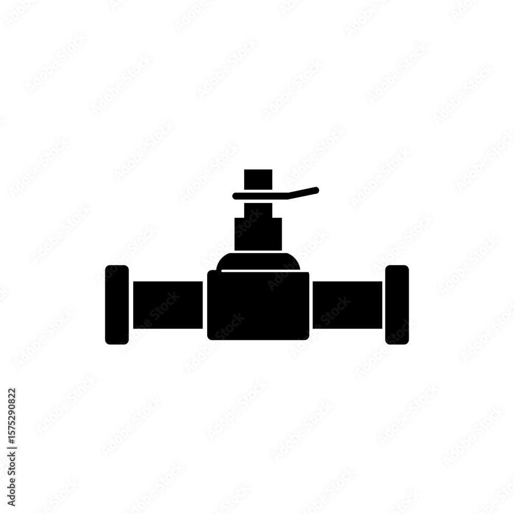 Poster valve icon isolated sign symbol vector, simple flat black illustration for web and app..eps