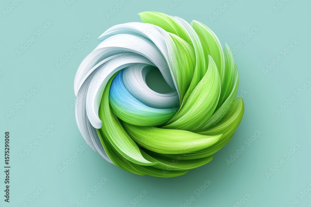 Poster abstract floral helix: a mesmerizing display of nature's design, where soft curves and dynamic forms