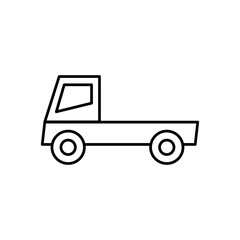 truck icon isolated sign symbol vector, flat black linear illustration for web and app..eps