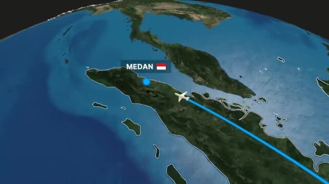 Travel Map, Bali to Jakarta to Medan, Indonesia