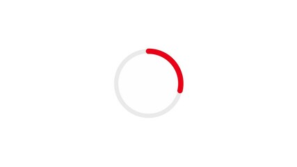 Minimal red circle icon rotation animation for loading  downloading
