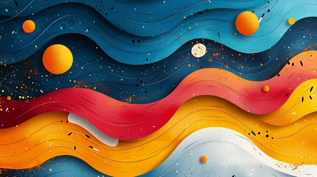 Vibrant Abstract Background with Flowing Organic Shapes and Bold Curves,Modern Flat Design Background in Teal and Navy with Minimalist Aesthetic,Colorful Abstract Canvas with Smooth Curves and Geometr