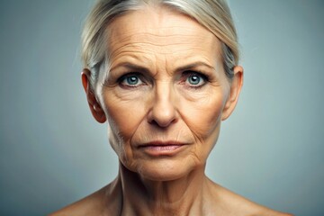 A woman with a serious expression on her face
