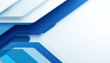 Abstract blue geometric background with layered shapes and modern design creating dynamic and clean visual effect