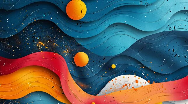 Vibrant Abstract Background with Flowing Organic Shapes and Bold Curves,Modern Flat Design Background in Teal and Navy with Minimalist Aesthetic,Colorful Abstract Canvas with Smooth Curves and Geometr