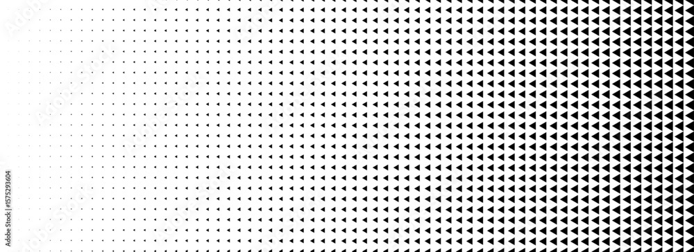 Aufkleber fading triangle halftone gradient texture. black and white abstract geometric background. tech trian