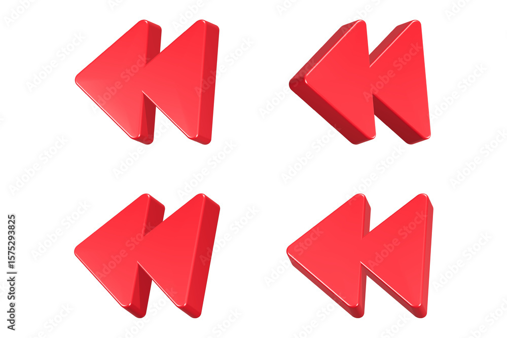 Poster backward arrow 3d rendering