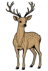 illustration of deer with big horns.