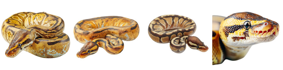 Fototapeta premium Captivating Ball Python on White Background for Nature and Reptile Enthusiasts