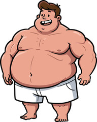 Fototapeta premium Cartoon Character with Muscular Build and Happy Expression, Ideal for Illustrations and Comic Art