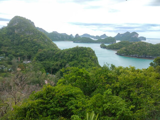 Obraz premium sea view from the mountain top at Ang Thong National Marine Park, Koh Samui