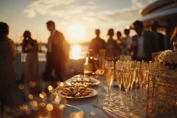 Sunset party on a boat