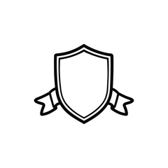 Obraz premium Shield with Ribbons Blank Badge, Emblem, Crest for Design