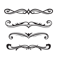 Elegant collection of flourish ornamental design elements perfect for decoration and embellishment purposes