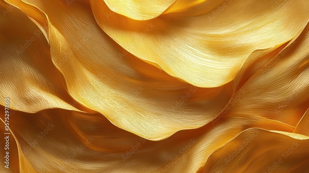 Poster golden flow, abstract textures create shimmering pattern, artistic concept