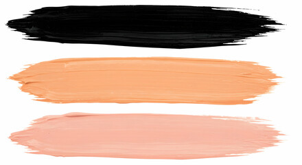 Abstract paint strokes black peach pink design element background texture brush strokes