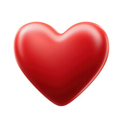 A vibrant glossy red heart isolated against a deep black background celebrating love