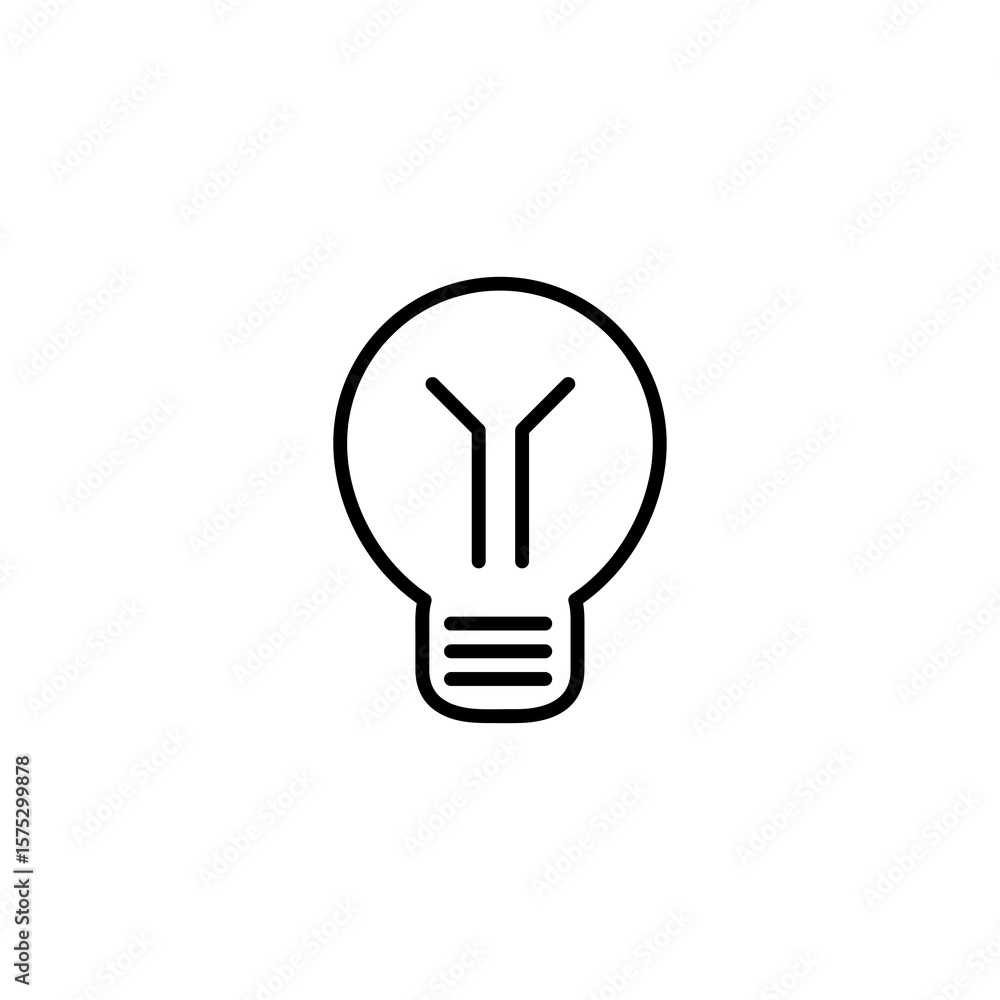 Aufkleber light bulb icon isolated sign symbol vector, simple illustration for web and app..eps
