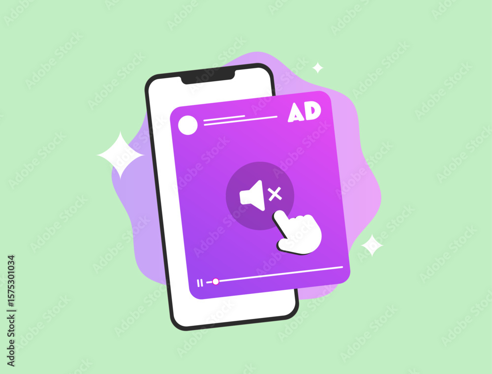 Poster soundless ads with mute icons, autoplay banners and non-intrusive media optimize digital ad experien