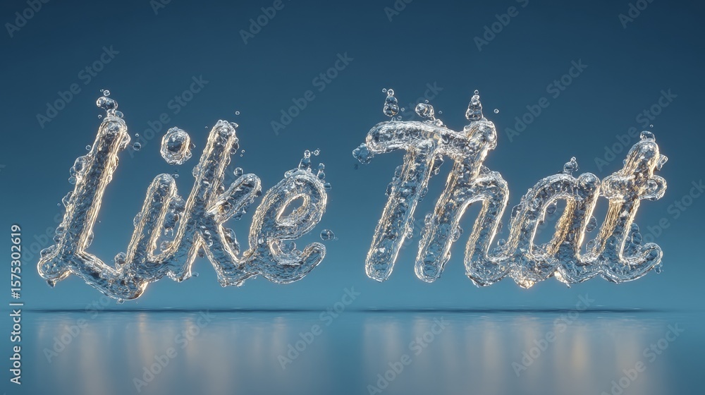 Poster realistic 3d script font 