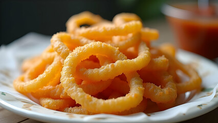 fried calamari rings on a plate
