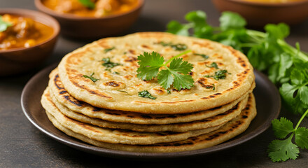 Delicious Homemade Paratha Indian Flatbread Recipe Food Photography