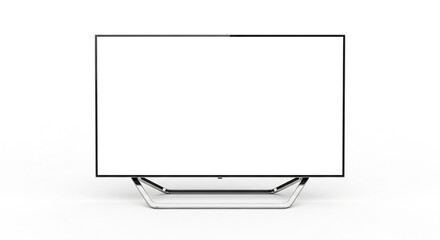 blank billboard OR TV on white Modern 4K TV with Sleek Stand Isolated on White Background Minimalist Smart TV with Blank Screen on White Background Elegant Flat Screen TV Mounted Above a Modern TV Sta