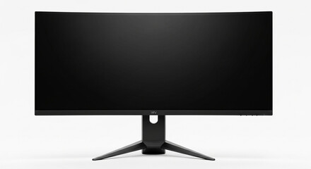 lcd monitor with high stand isolated on white