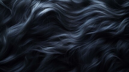 Obraz premium Abstract Texture of Dark Fur: An abstract macro shot of dark fur, a symphony of textures with flowing curls and subtle gradients creating an atmosphere of soft mystery