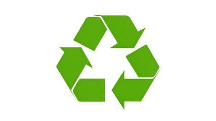 The universal green recycling symbol composed of three chasing arrows, representing environmental conservation and sustainability isolated on transparent background