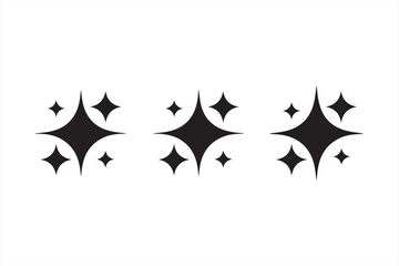 Series of Sparkling Stars with Abstract Dotted Design Elements