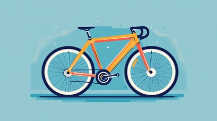 Fototapeta premium Colorful graphic illustration of a bicycle
