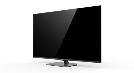 lcd monitor isolated on white black lcd monitor Modern 4K TV with Sleek Stand Isolated on White Background Minimalist Smart TV with Blank Screen on White Background Elegant Flat Screen TV Mounted Abov