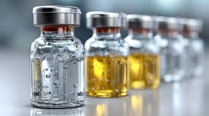 Healthcare concept with multiple vaccine vials displayed on clean white background for immunization awareness