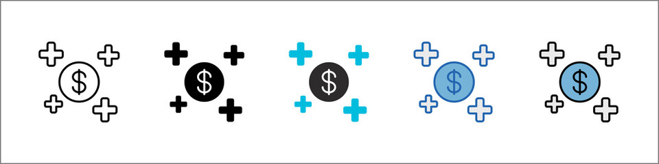 Obraz premium Benefit Icon Pack Multistyle Illustration