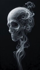 Smoky Skull Illusion – Dark Fantasy Horror Art