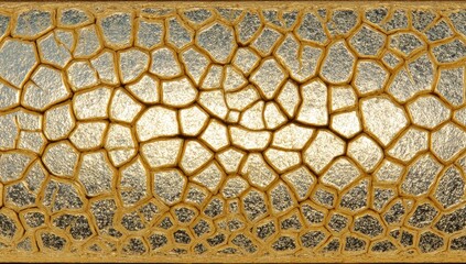 Golden, cracked, textured surface