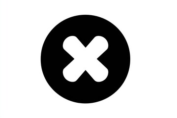 Obraz premium Black circle with white X (1)