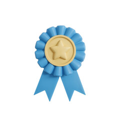 Elegant blue ribbon with star emblem symbolizes achievement and recognition