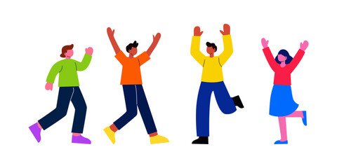 Diverse Group of Happy People Celebrating