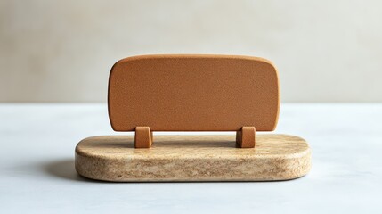 Terracotta rectangular plaque on a wooden base.