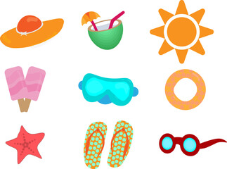 SUMMER VECTOR COLLECTION ON THE BEACH